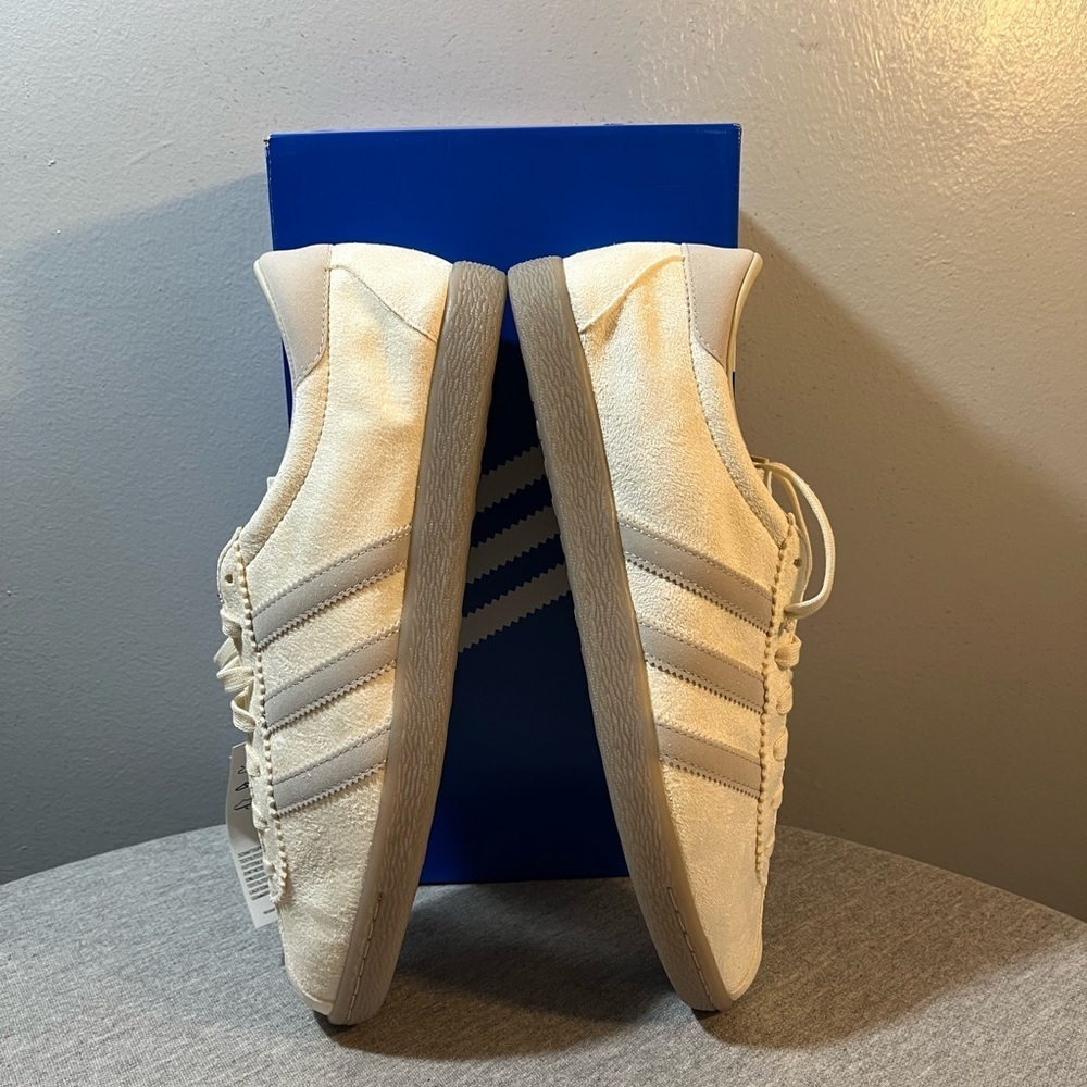 Adidas Tobacco Gruen Cream Bliss White Suede Sneakers Men's Size 10 GX6940 - Picture 7 of 10